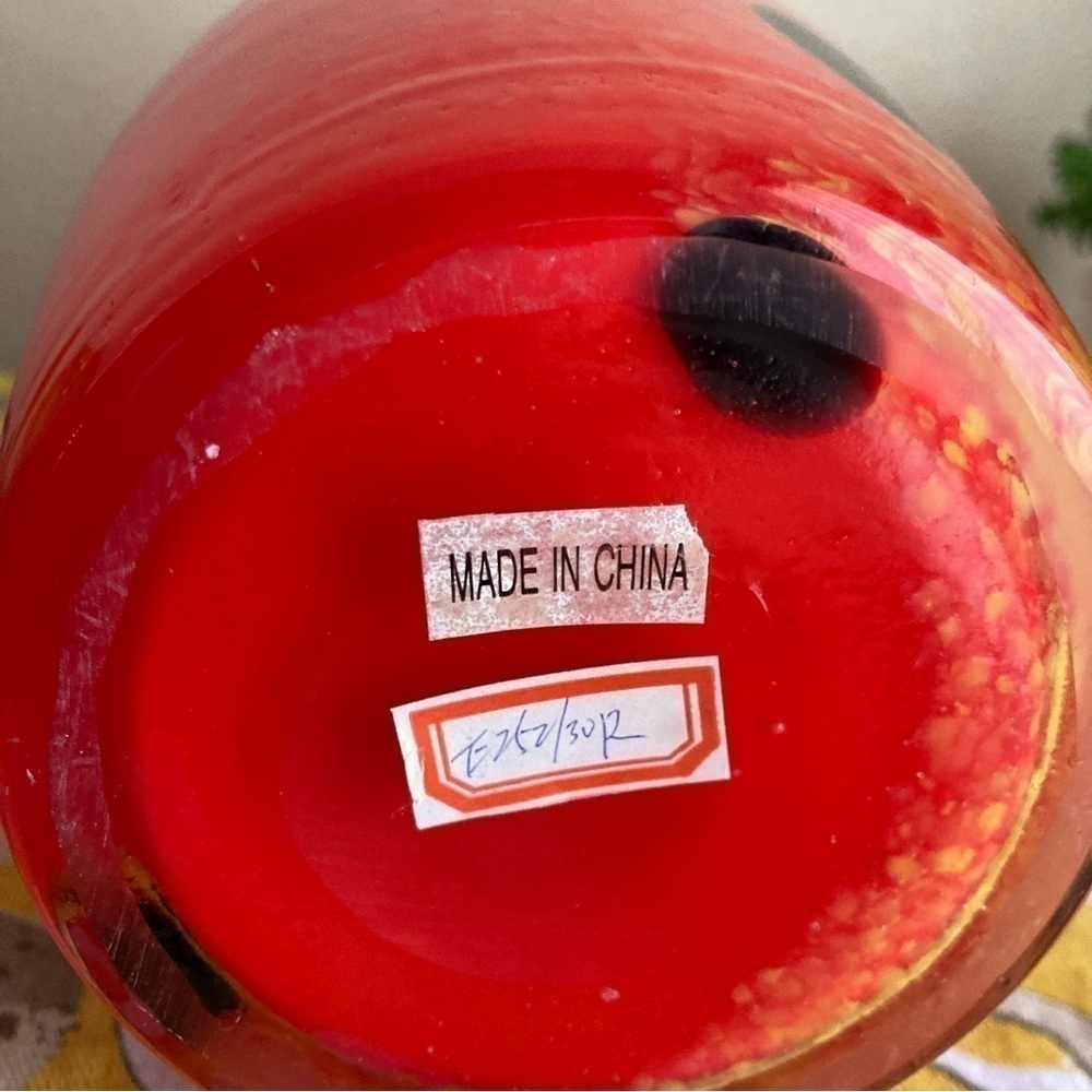 Vintage red and black spotted Murano style vase - Picture 15 of 16